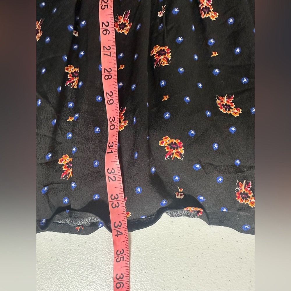 NWT Free People Black Smocked Floral Mini Dress Size Small S Long Sleeve - Picture 11 of 12
